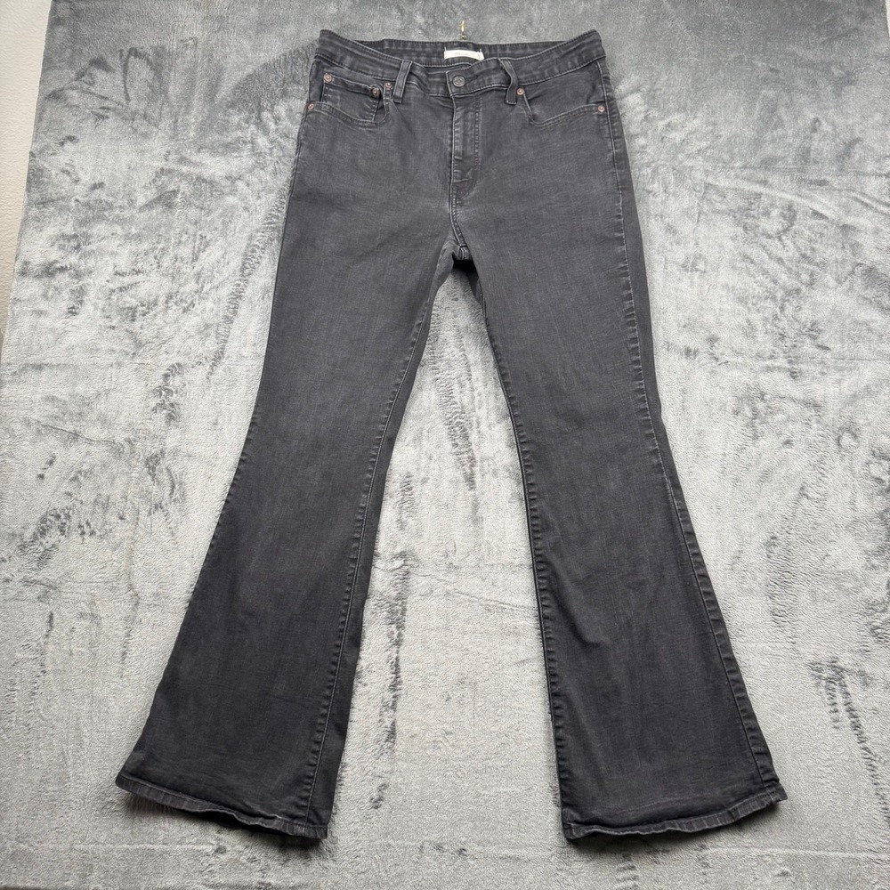Levis 726 Flare Jeans Womens 32 Faded Black High Rise Stretch Denim 18882-0024 - Picture 1 of 11